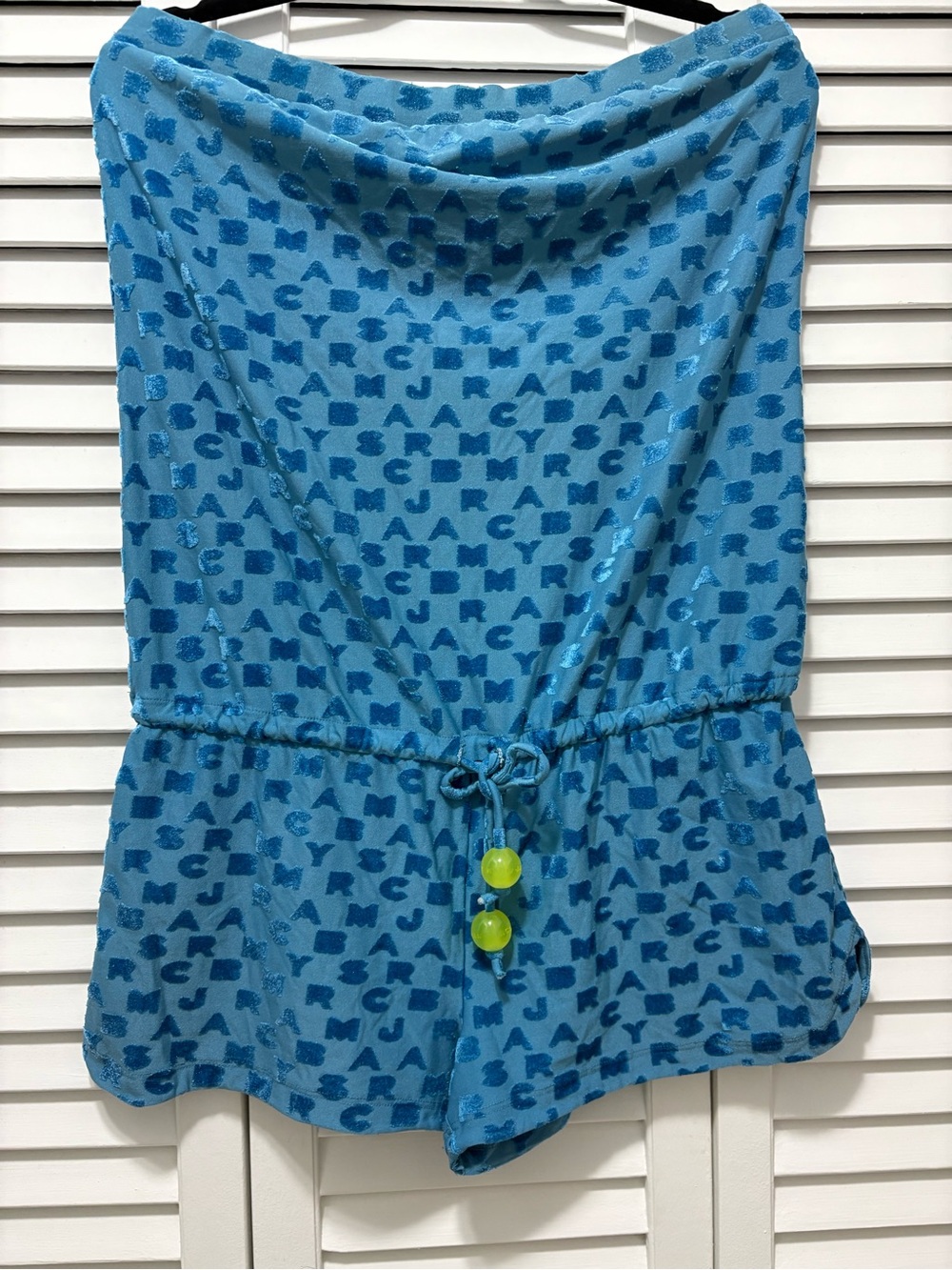 Marc by Marc Jacobs Turquoise Blue Velvet-Print Swim Top